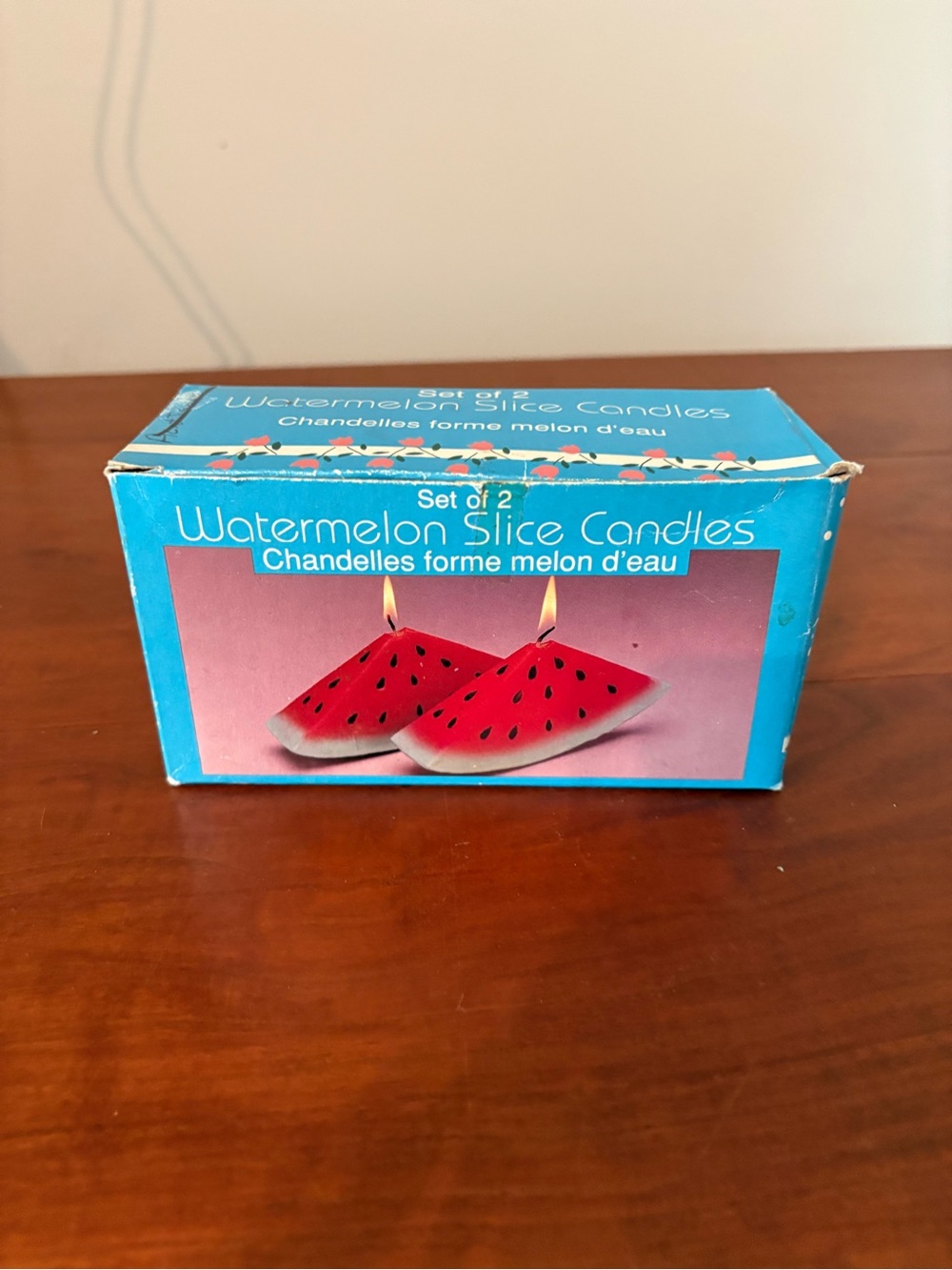 Vintage Watermelon Slice Candles Set of 2 Summer Decor NIB - Picture 3 of 8